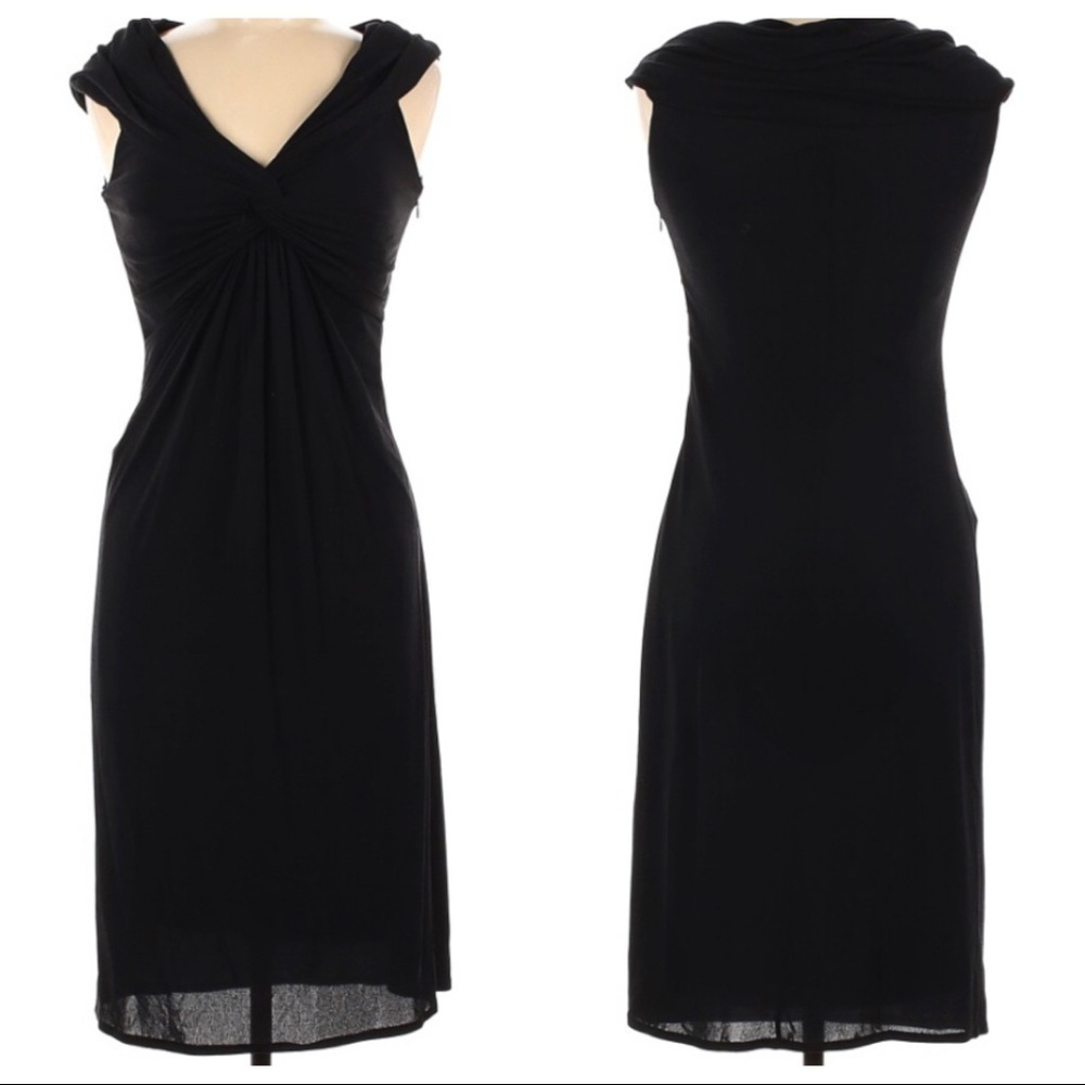 Giambattista Valli black silk bodycon dress 42(IT)